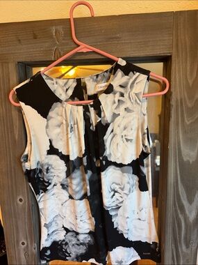 Calvin Klein Black and White Floral Sleeveless Camisole